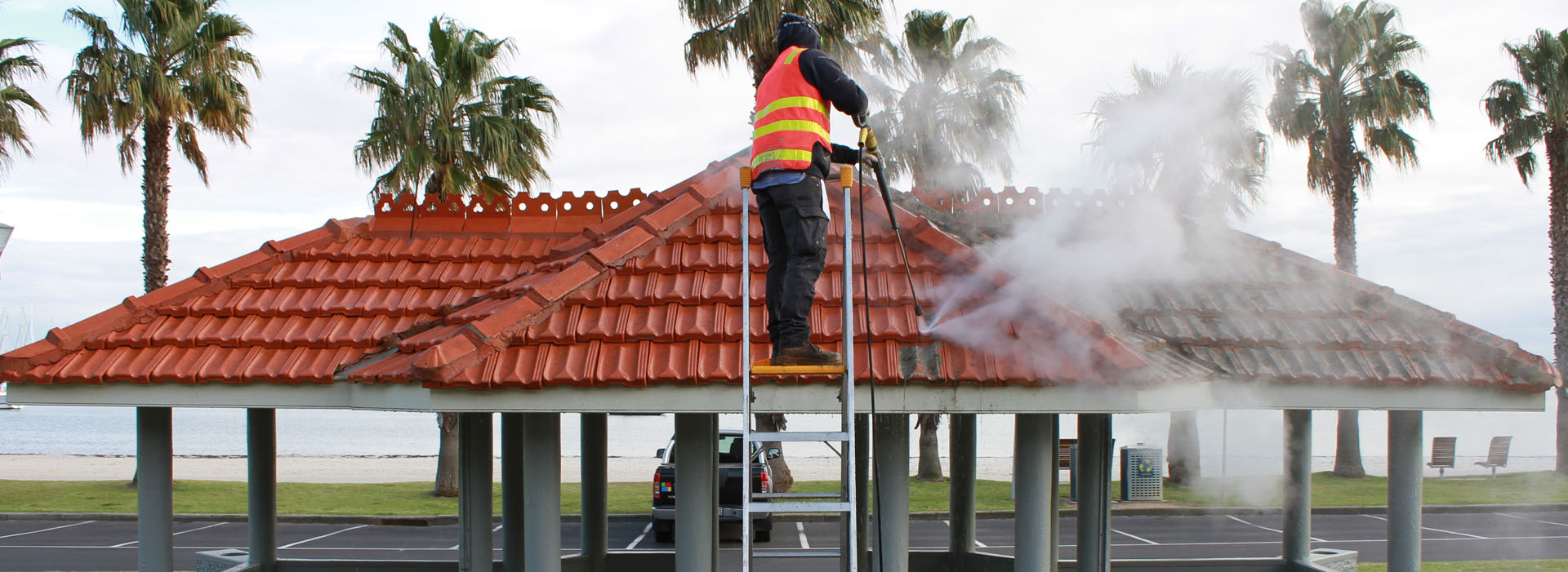 Pressure Cleaning Rotundas Geelong Waterfront