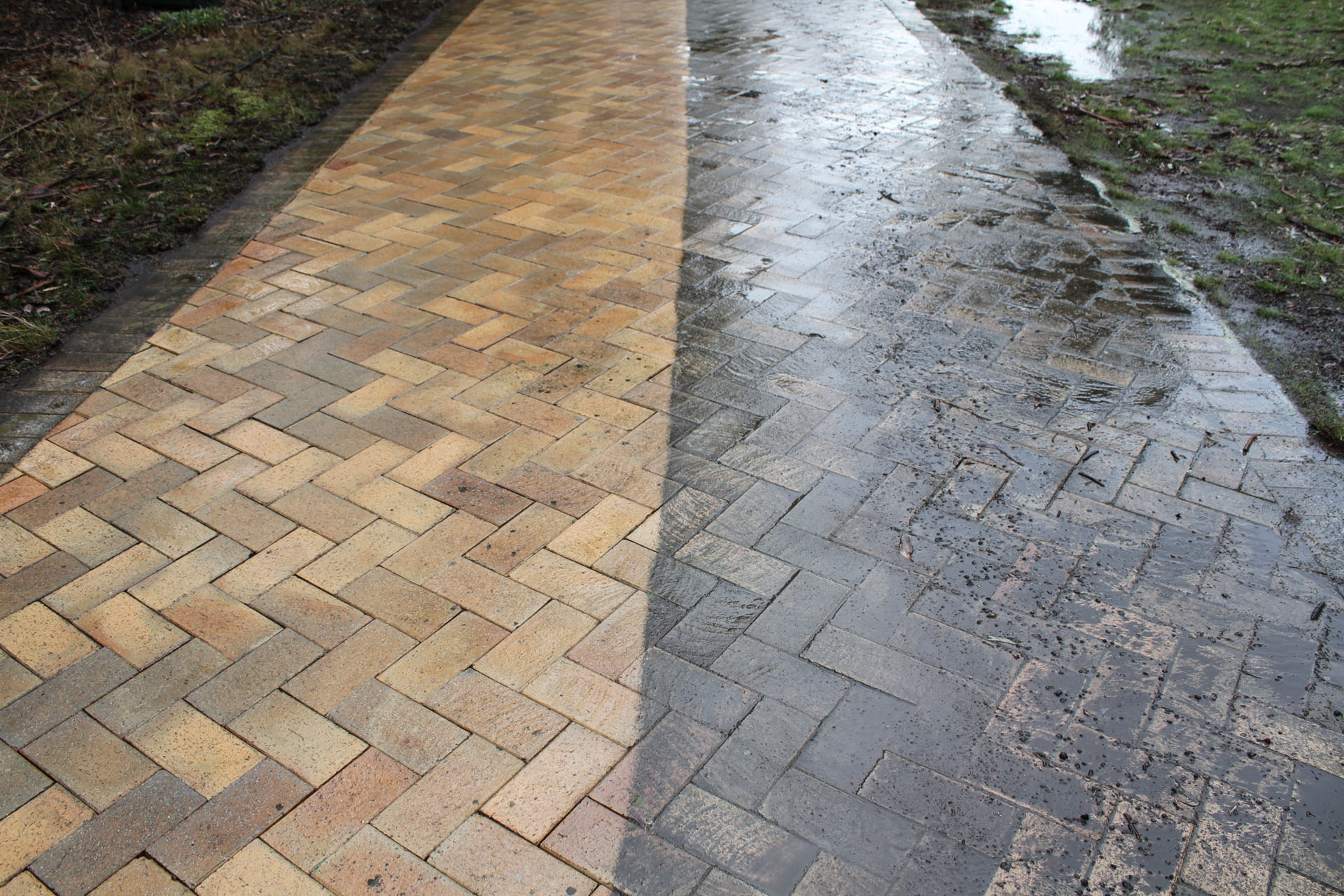 Pressure Clean Driveway - Indented Heads
