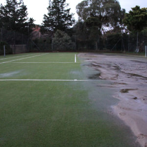 Synthetic turf tennis court Pressure clean - Geelong